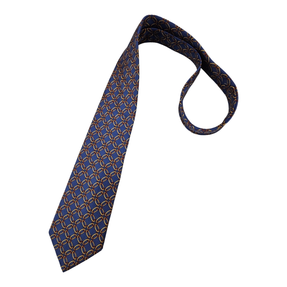 SULKA Blue Geometric Silk LUXURY Tie ITALY